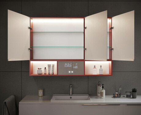 Et lille led-badeværelsesskab Emma - 3-dørs 100 x 72cm #12