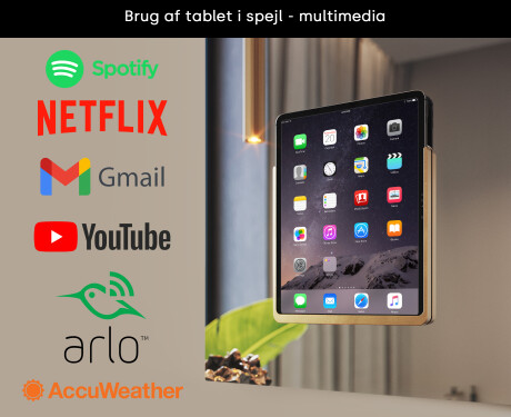 Afrundet Moderne LED Spejl med iPad Displine L141 Ramme #3