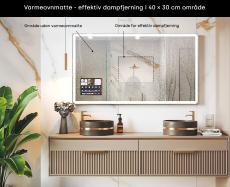 Afrundet Moderne LED Spejl med iPad Displine L141 Ramme #7