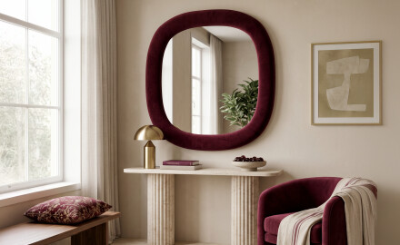 Designerpolstret spejl - Velora Arco