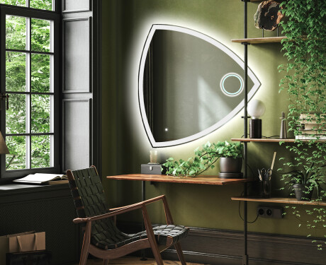 Dekorations vægspejl med LED lys T222 #4