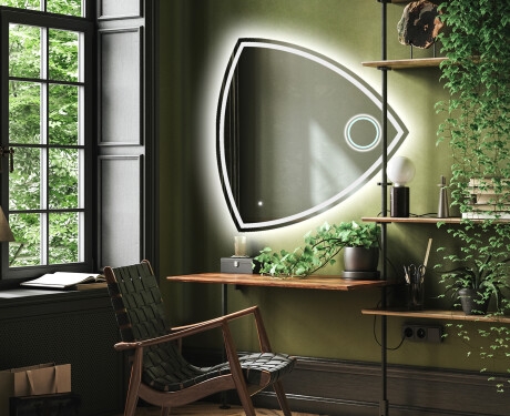 Dekorations vægspejl med LED lys T223 #4