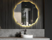 Rundt spejl til badeværelse med lys L192