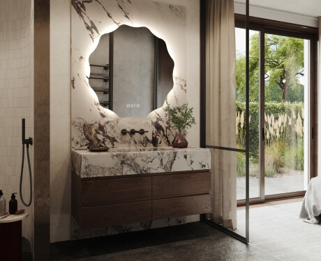 Rundt spejl badeværelse med lys L193 #2