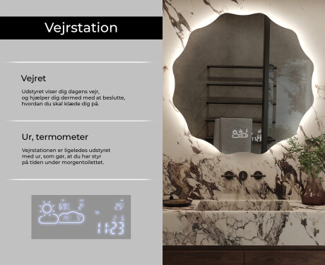 Rundt spejl badeværelse med lys L193 #11