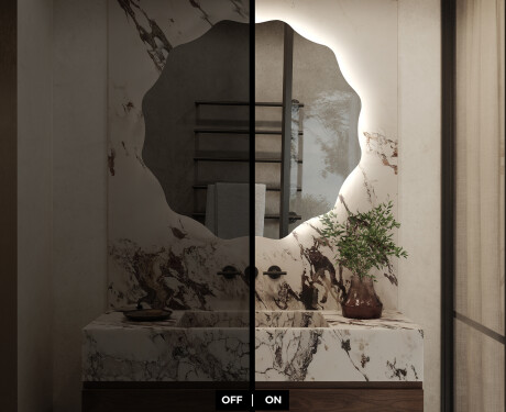 Rundt spejl badeværelse med lys L193 #6