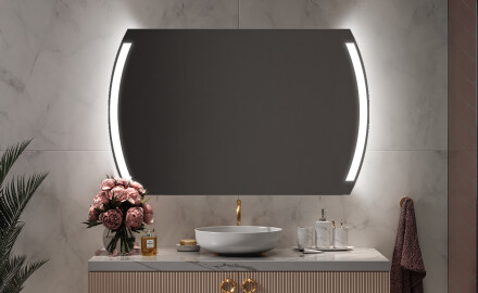 Spejl med lys til badeværelse L68