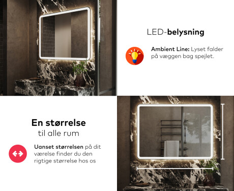 Badeværelsesspejl med lys L141 #5