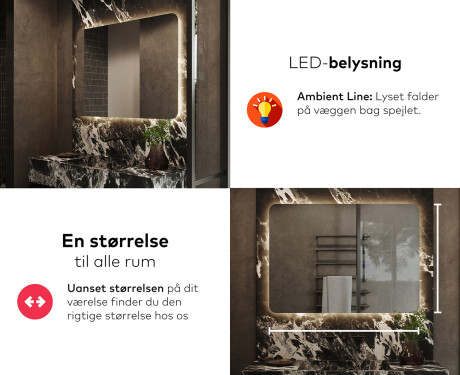 Badeværelsesspejl med lys L142 #5
