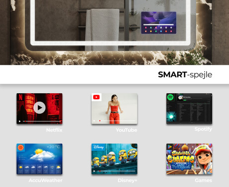 Spejl med lys til badeværelse L143 #3