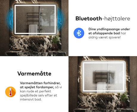 Spejl med lys til badeværelse L143 #6