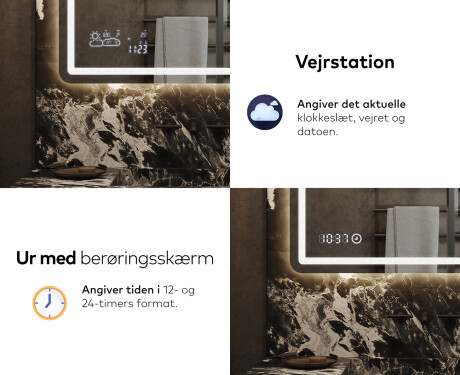 Spejl med lys til badeværelse L143 #7