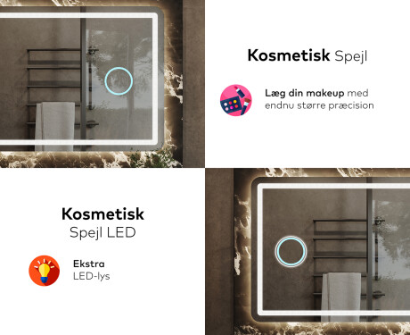 Spejl med lys til badeværelse L143 #8