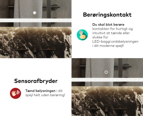 Spejl med lys til badeværelse L143 #9