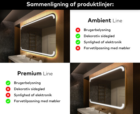 Badeværelsesspejle med LED lys til væg L145 #2