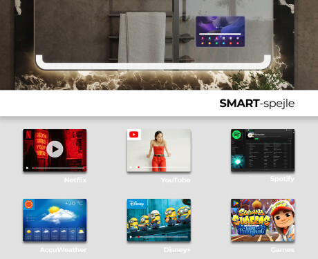 Badeværelsesspejle med LED lys til væg L145 #3