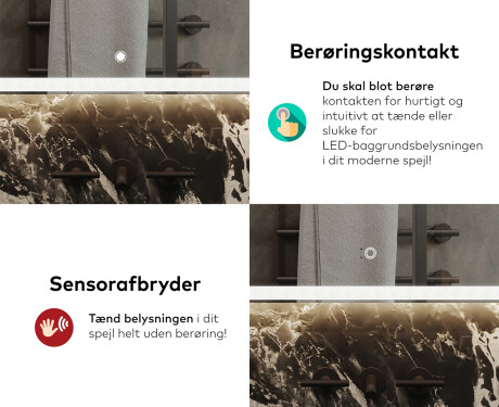 Badeværelsesspejle med LED lys til væg L145 #9