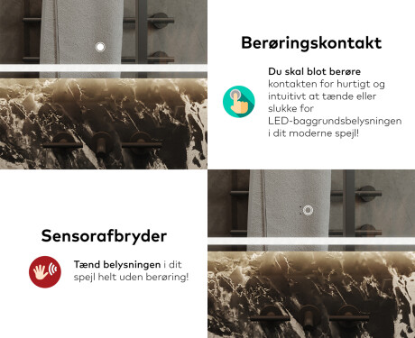 Spejl med lys til badeværelse L147 #9