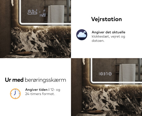 Spejl med lys til badeværelse L147 #7