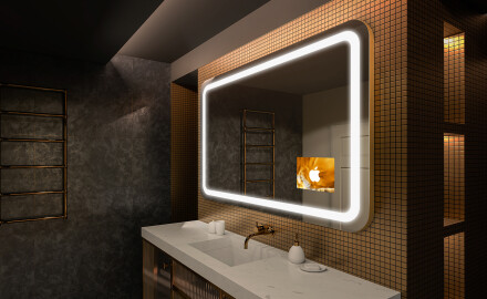Spejl med lys til badeværelse L147
