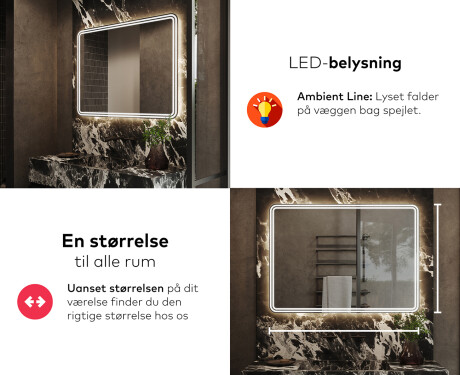 Badeværelsesspejle med LED lys til væg L148 #5