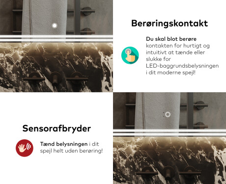 Badeværelsesspejle med LED lys til væg L148 #9